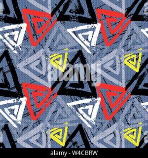 grunge colored graffiti seamless pattern Stock Vector