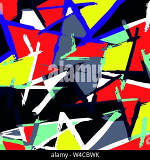 abstract geometric objects graffiti grunge effect Stock Vector