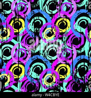 Graffiti abstract geometric objects on a black background Stock Vector