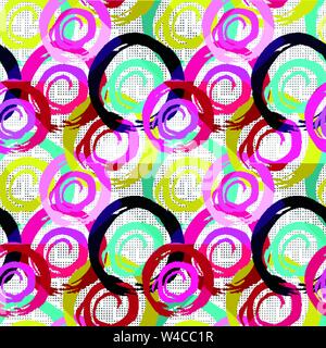 grunge colored graffiti seamless pattern vector illustration Stock Vector