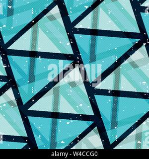 blue delicate triangles on a black background Stock Vector