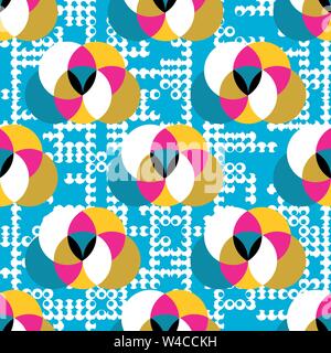 colored geometric pattern on a blue background Stock Vector