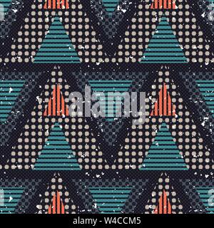 colored seamless geometric pattern on a gray background Stock Vector