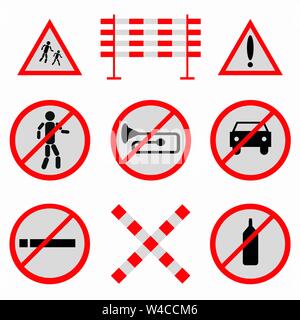 colored road signs collection of beautiful symbols Stock Vector