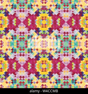 geometric seamless pattern of colored small pixels Stock Vector