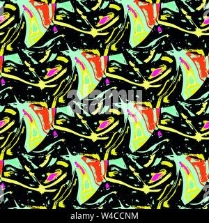 grunge colored graffiti seamless pattern Stock Vector