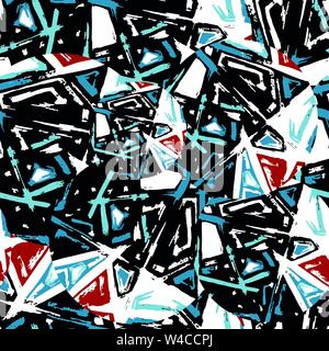 grunge colored graffiti seamless pattern vector illustration Stock Vector