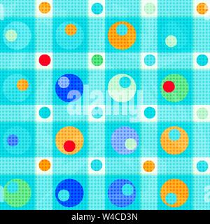 colored circles and polygons on a gentle blue background vector illustration Stock Vector