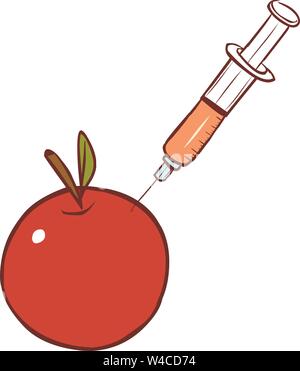 Premium Stock Photo of Red Apple and Syringes Isolated on White Stock Vector