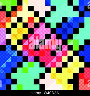 small colored pixels of a beautiful abstract geometric background Stock Vector