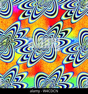 abstract geometric objects on a beautiful orange background seamless pattern Stock Vector