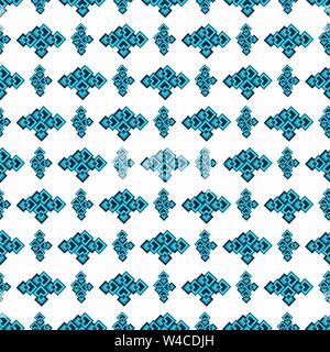 Blue seamless geometric pattern on a white background Stock Vector