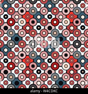 Beautiful small circles in retro style seamless pattern Stock Vector