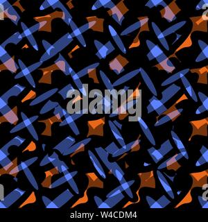 blue oval on a dark background seamless pattern Stock Vector
