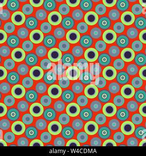 beautiful circles on an orange background seamless pattern Stock Vector