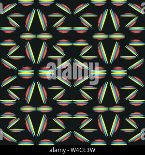 Abstract seamless pattern on a black background Stock Vector