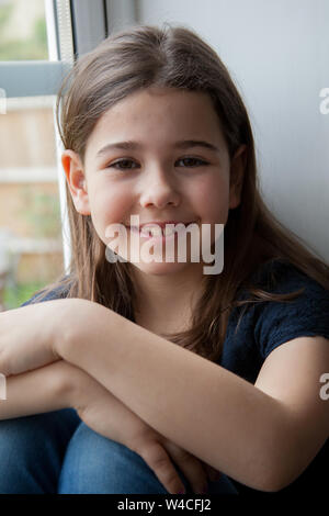 A portrait of a 7 year old girl Stock Photo