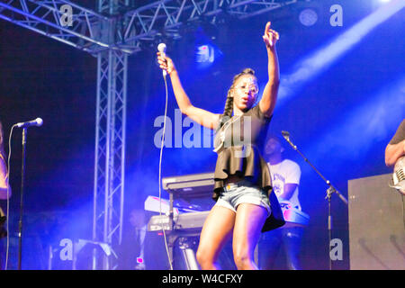 Soul II Soul performing on Stage 2, Day 1, of the OnBlackheath Music Festival 2019 Stock Photo