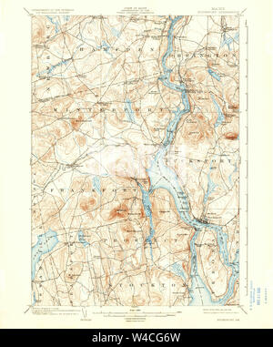 Maine USGS Historical Map Bucksport 460264 1902 62500 Restoration Stock Photo