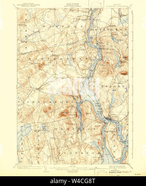 Maine USGS Historical Map Bucksport 460265 1902 62500 Restoration Stock Photo