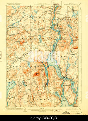 Maine USGS Historical Map Bucksport 807412 1902 62500 Restoration Stock Photo