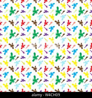 beautiful colored abstract flowers on a light background seamless pattern vector illustration Stock Vector