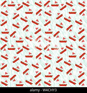 boat on the waves pattern Stock Vector