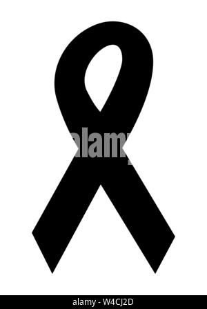 Reminder ribbon dark silhouette isolated on white background Stock Vector