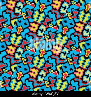 small pixels colored geometric background seamless pattern vector illustration Stock Vector