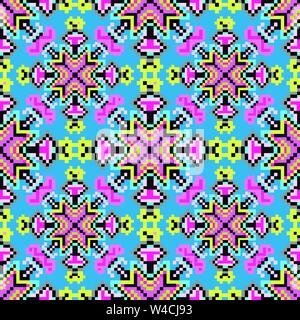 small pixels abstract geometric seamless pattern vector illustration Stock Vector