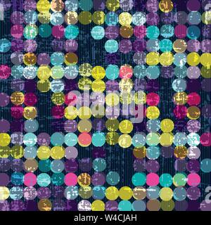 bright abstract psychedelic circles on a black background. vector illustration Stock Vector