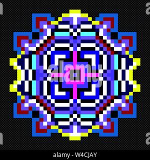 colored mandala pixels vector illustration Stock Vector