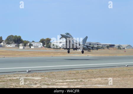Royal Air Force Typhoons taking off from RAF Akrotiri for Operation Shader Stock Photo