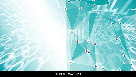 Modern cyber warfare, binary digital transformation Stock Vector