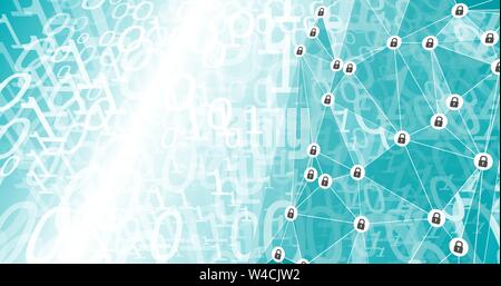 Cyber security background, artificial intelligence cyber attack protection Stock Vector