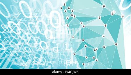 Binary zeros ones, cloud computing digital transformation Stock Vector