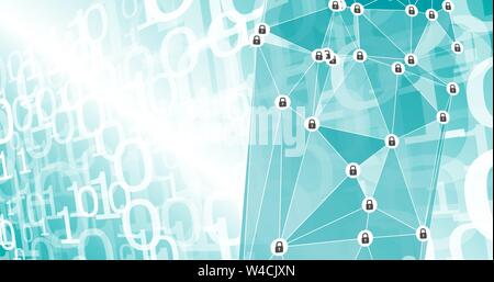 Cyber threats background, zeros ones binary background Stock Vector