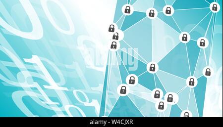 Artificial neural networks big data abstract vector illustration Stock Vector