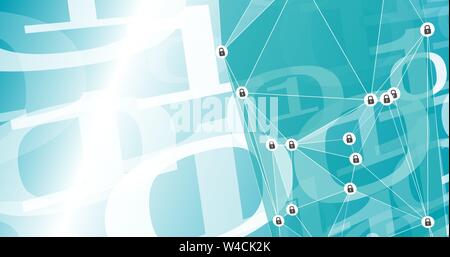Cyber security creative concept, networking threats Stock Vector