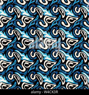 Graffiti small psychedelic seamless pattern vector illustration Stock Vector