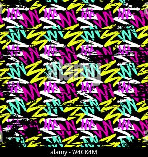 Graffiti psychedelic abstract color seamless background Stock Vector