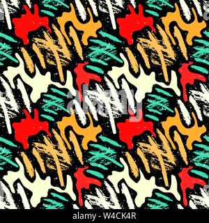 grunge colored graffiti seamless pattern Stock Vector
