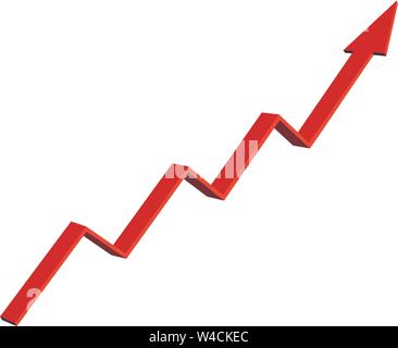 Financial arrow. Red indication rising trend sign Stock Vector