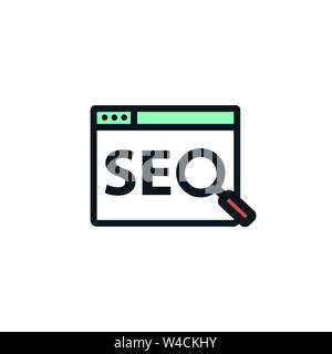 SEO Strategy - Search engine optimization concept, including keywords, etc Stock Vector