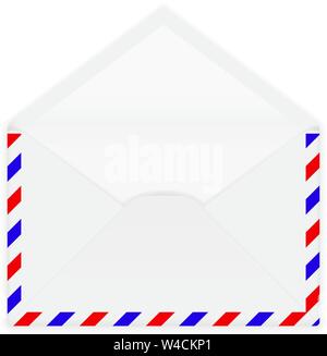 Open white envelope. Vector 3d illustration Stock Vector