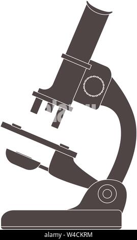 Microscope icon. Black flat sign Stock Vector