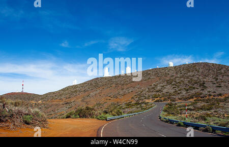 Landscapes of Tenerife. Canary Islands. Astronomical Observatory Telescope. Spain. Stock Photo