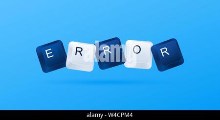 Web page ERROR. ERROR word written with computer buttons. Computer keyboard keys. Vector illustration eps 10 Stock Vector