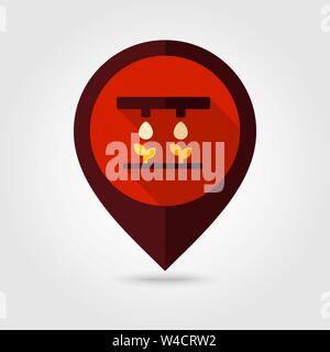 Drip irrigation system flat vector pin map icon. Map pointer. Map markers. Agriculture sign. Graph symbol for your web site design, logo, app, UI. Vec Stock Vector