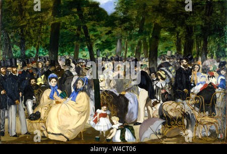 Edouard Manet, Music in the Tuileries, painting, 1862 Stock Photo